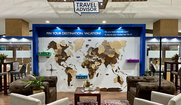 Ask a travel advisor trade show booth