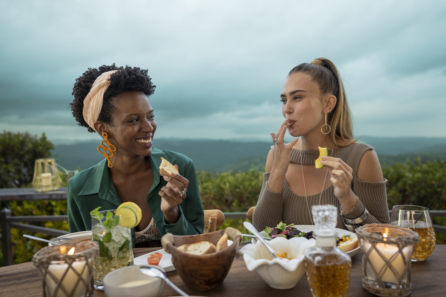 women dining
