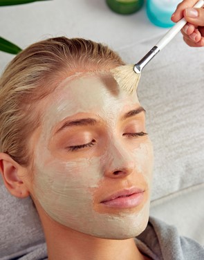 woman getting a facial