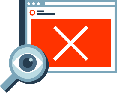 image: illustrated VAX website with error on it
